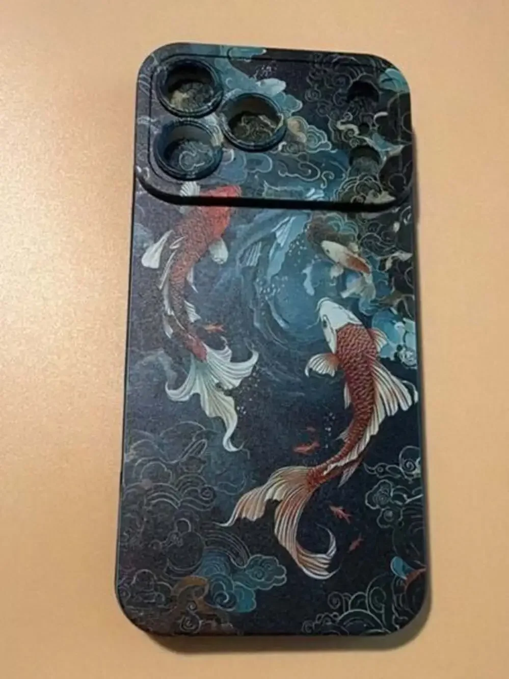 Chinese Style Koi Pattern and Landscape Art TPU Shockproof Protective Phone Case